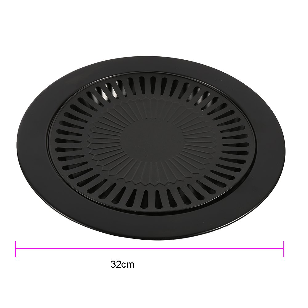 BBQ Grill Pan with Coated Non stick Smokeless Barbecue Plate for Indoor Outdoor Grilling