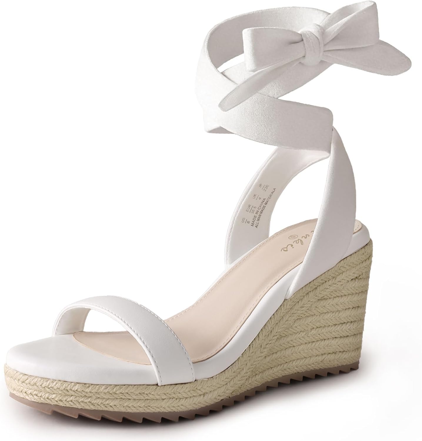 Ankis Women's Espadrilles Wedges Sandals Heels Open Toe Tie Lace Up Cute Ankle Strap Dressy Platform Wedges Sandals