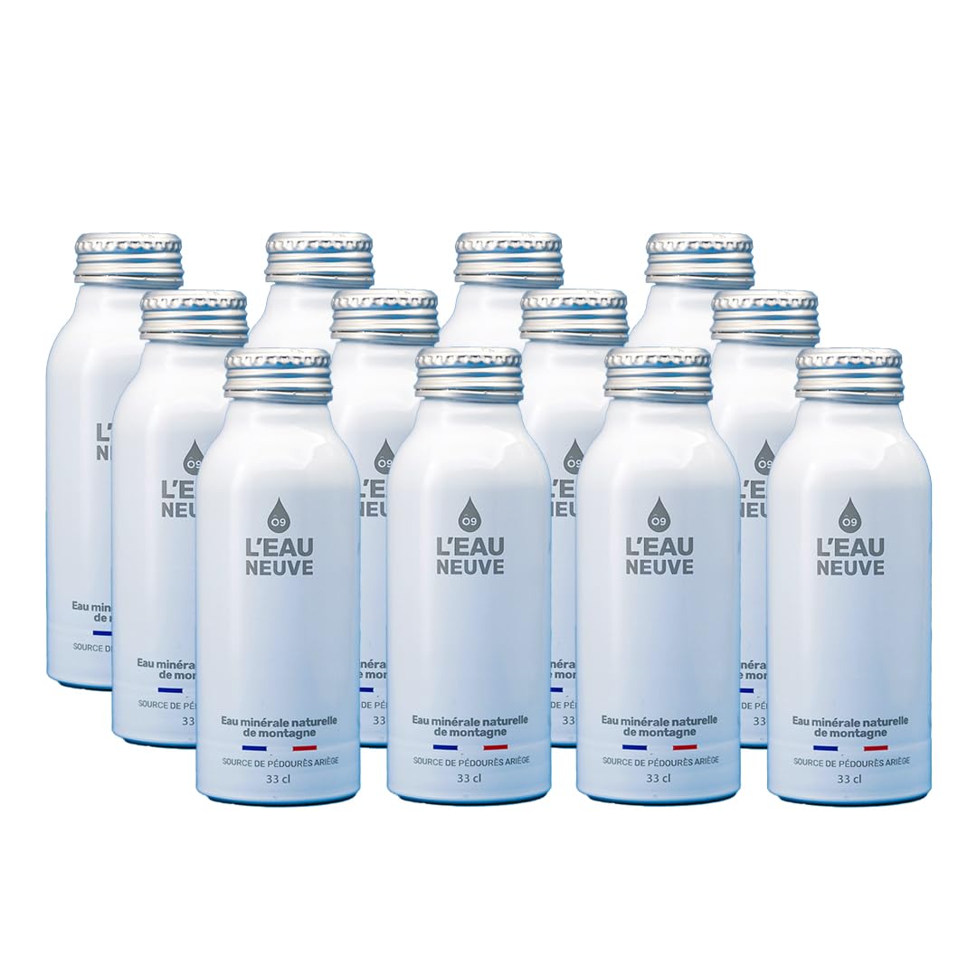 Bottle Can Eau Neuve 12 Bouteilles x 33cl | Eau minérale naturelle naturellement pure à la source de Pédourès