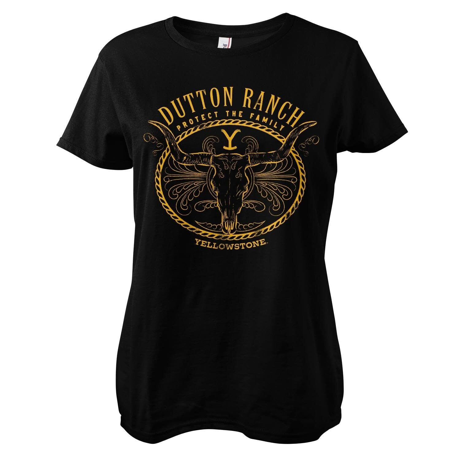 Yellowstone Women's Black Officially Licensed Protect The Family T-Shirt (Black), Large