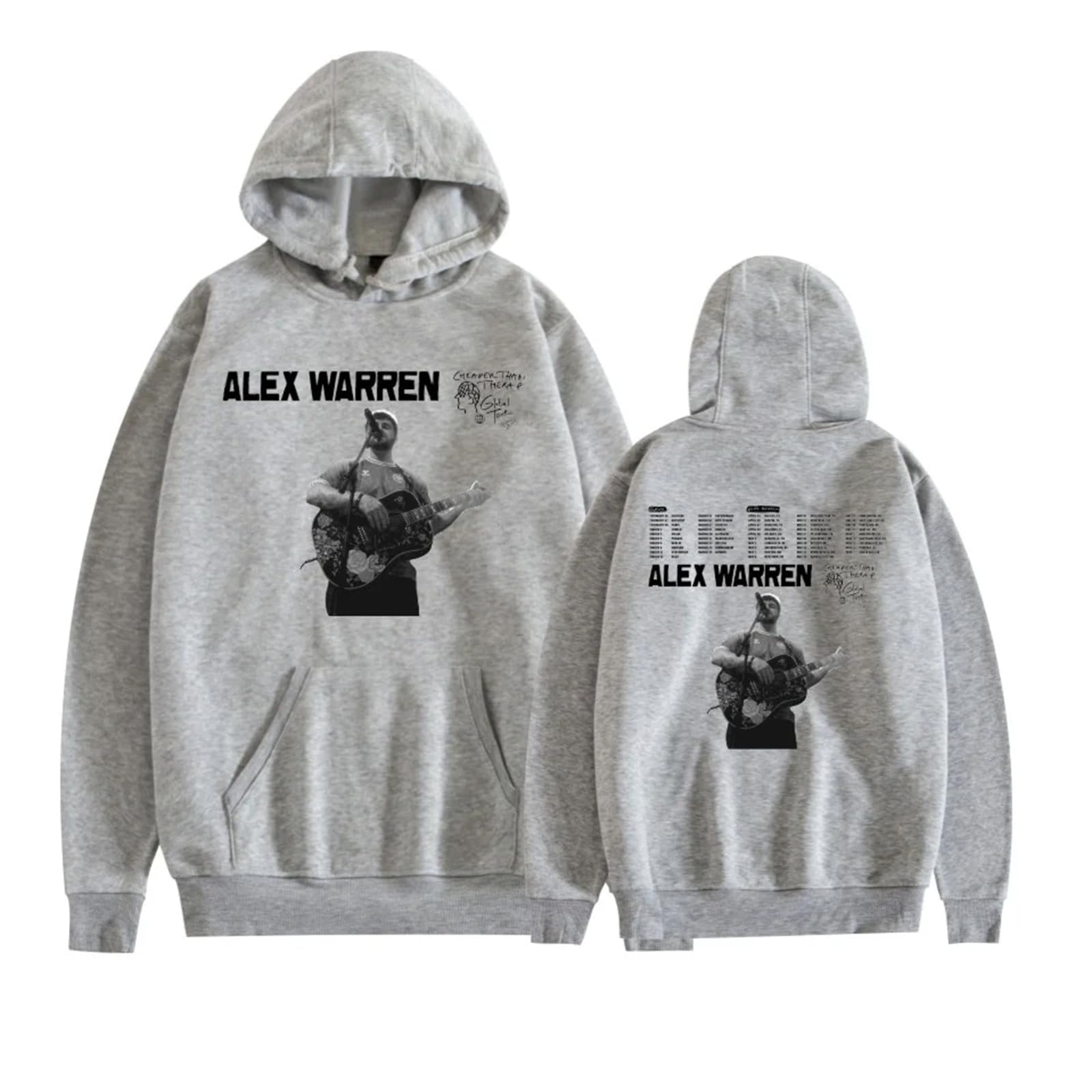 Vbpoiyb Unisex Grey Women's Hoodies Al-Ex War-Ren Merch Pullover Tour 2025 Men's Long Sleeve Hip Hop Sweatshirt Hoodies (,S)