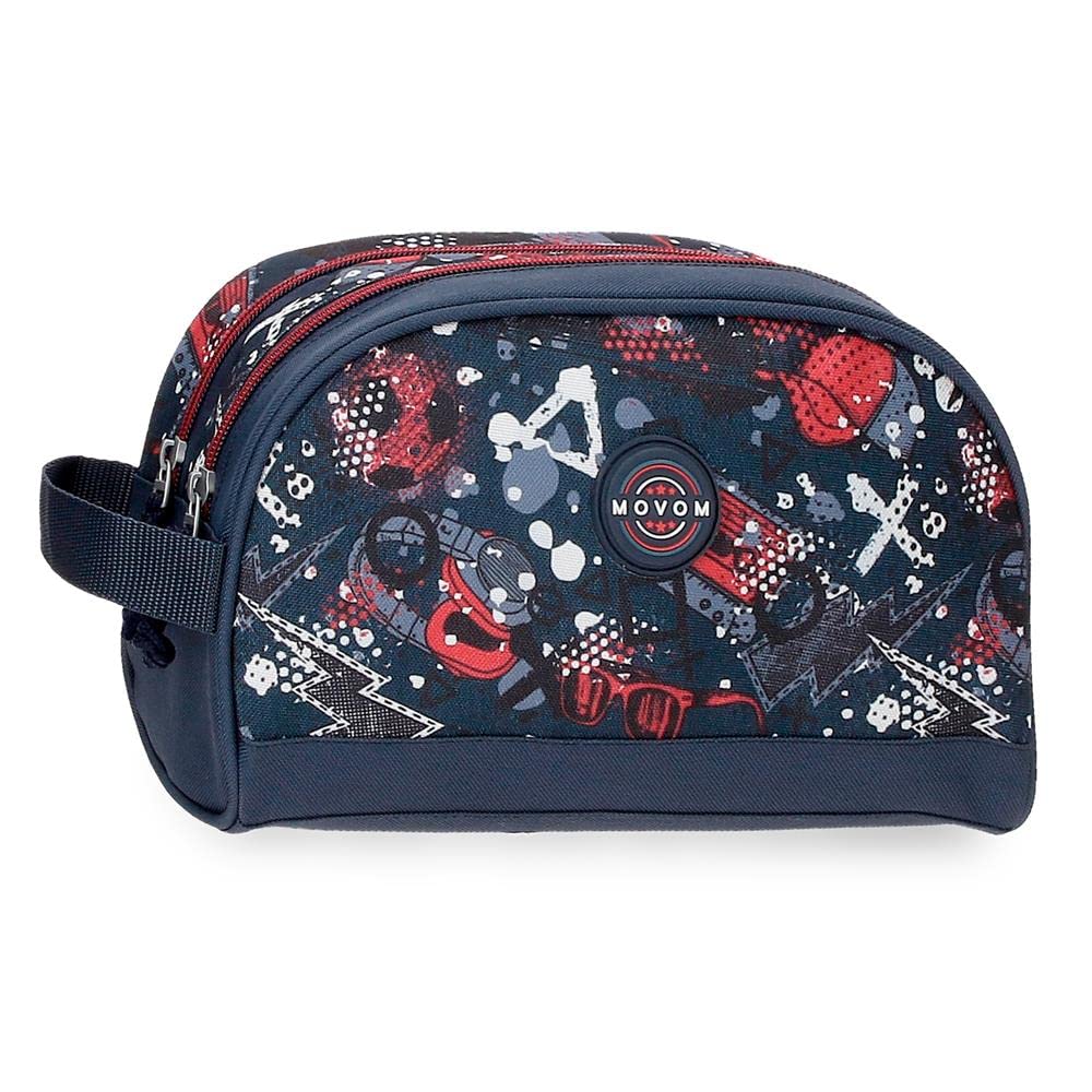 MOVOM Free Time Neceser Dos Compartimentos Adaptable Multicolor 26x16x11 cms Poliéster