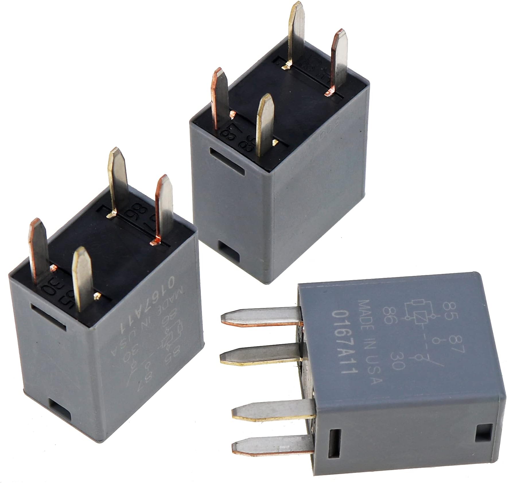 JEENDA 3 Pack Relays 4 Terminal 12088567 13500114 12135170 13502679 15328866 19116057 RY601 Compatible with GMC GM Chevrolet 158707 15-8707 4-Pin Multipurpose Relay 8866 8567