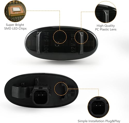 Miniatura 2 de NEIFILES 4 luces LED laterales compatibles con Ford F350 F450 Super Duty 2011-2018 luces de parachoques delanteras y traseras dobles