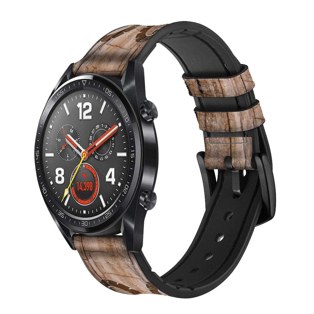 Innovedesire Goat Wood Graphic Printed Cinturino in Pelle e Silicone Smartwatch per Wristwatch Smartwatch Smart Watch Taglia (22mm)