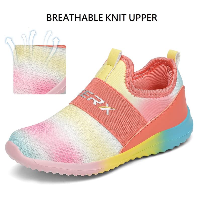 GEERX CARA Girls Slip On Athletic Sneaker Lightweight Breathable Comfortable Sport Walking Running Tennis Shoe (Toddler/Little Kid/Big Kid)3