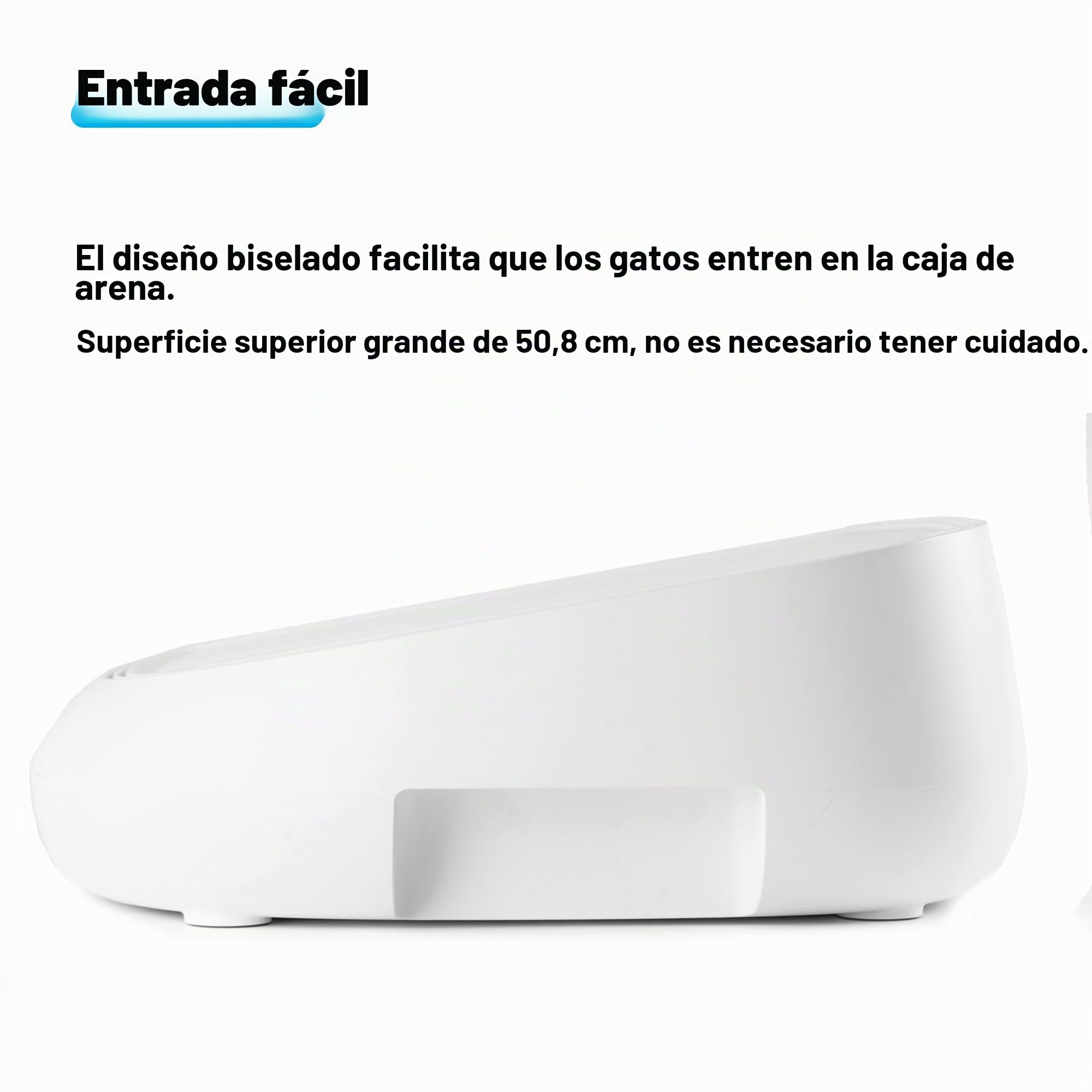 Neakasa Taburete con pedal para gatos con función de filtro, rampa de arena fácil de limpiar, atrapador de arena para caja de arena para gatos M1 con parte superior abierta, color blanco
