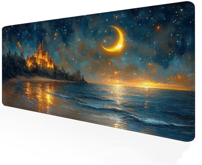 Tapis de souris XXL lune, une idée cadeau originale pour passionné d'informatique