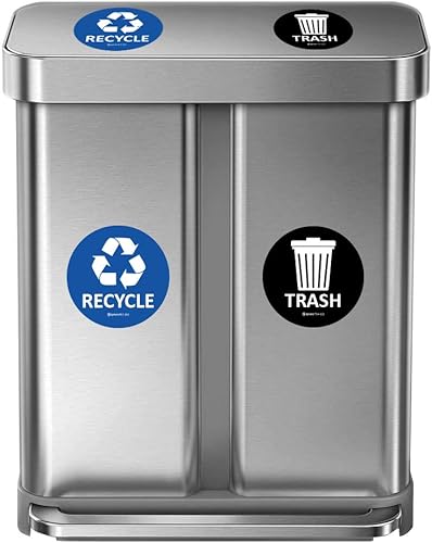 Miniatura 2 de IGNIXIA Pegatinas de reciclaje y basura, calcomanías de reciclaje, calcomanías de reciclaje, calcomanías de símbolos de basura de 4 x 4 pulgadas,