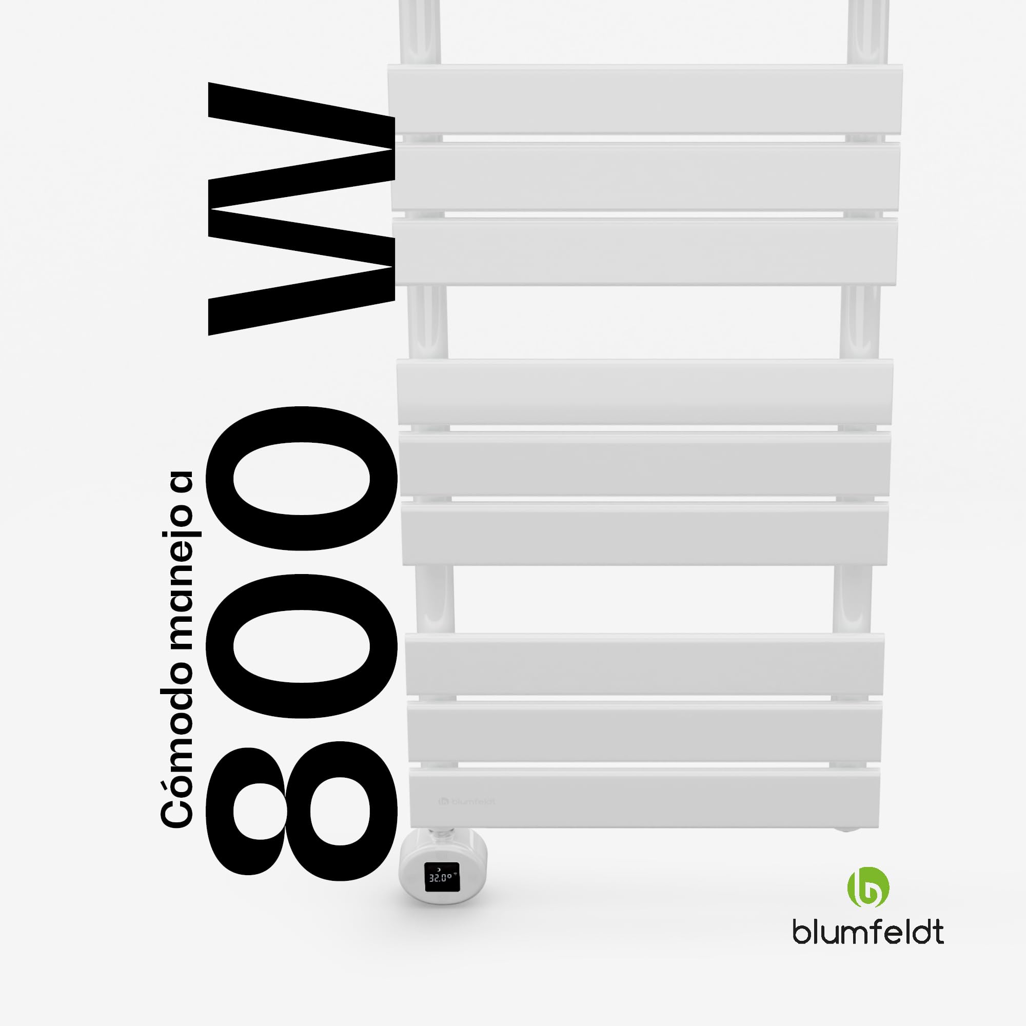blumfeldt Radiador Electrico Bajo Consumo, Estufa Pared para Baño 800W, Radiadores Bajo Consumo Electricos para Pared, Posición, Estufas Verticales Electricas, Calefacción Eléctrica