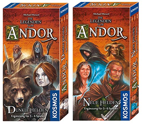 KOSMOS Die Legenden von Andor - Das Helden-Bundle: Dunkle Helden & Neue Helden, Strategiespiel, Ergänzung für 5-6 Personen, mehr Vielfalt auch für 2-4 Spieler, ab 10 Jahren, Andor Erweiterung