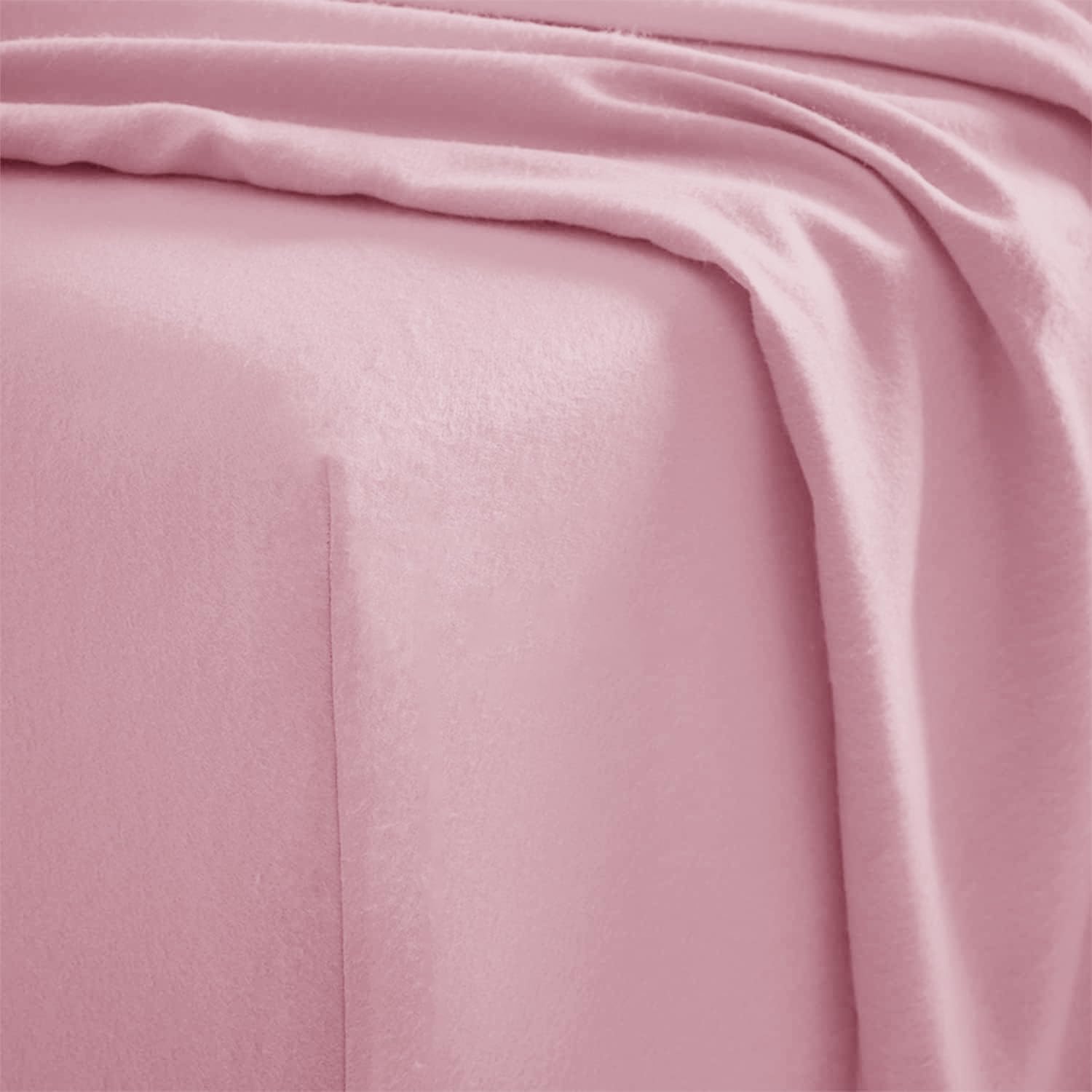 Amigozone Pink 100% Brushed Cotton Extra Deep 16"(40Cm) Flannelette Fitted Sheets (, Single)