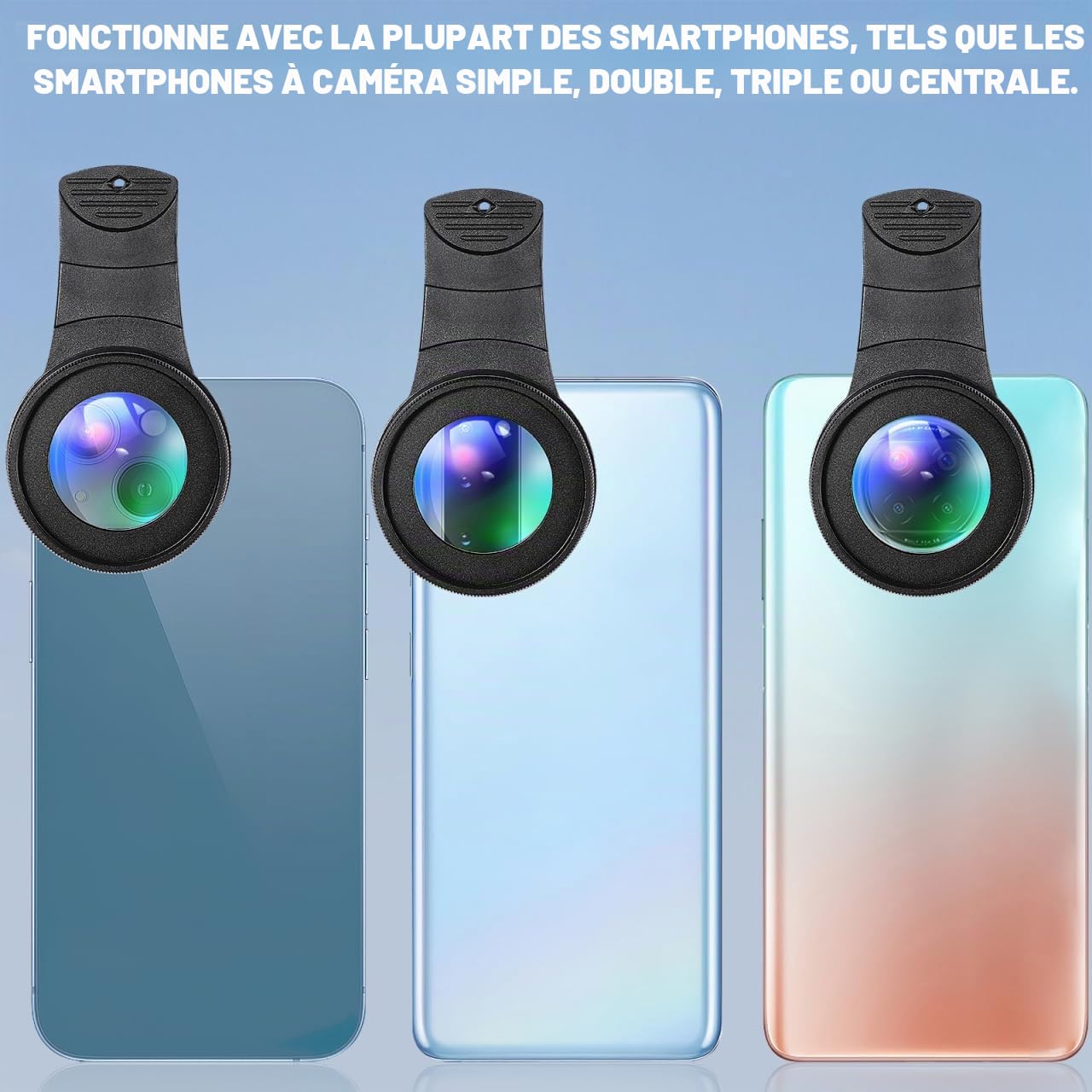 Hemobllo Objectif Macro pour Appareil Photo de téléphone Portable 15X 4K – Objectif Universel pour téléphone Portable, Noir, E, Alliage d'aluminium et lentille Optique, Objectif (Longueur