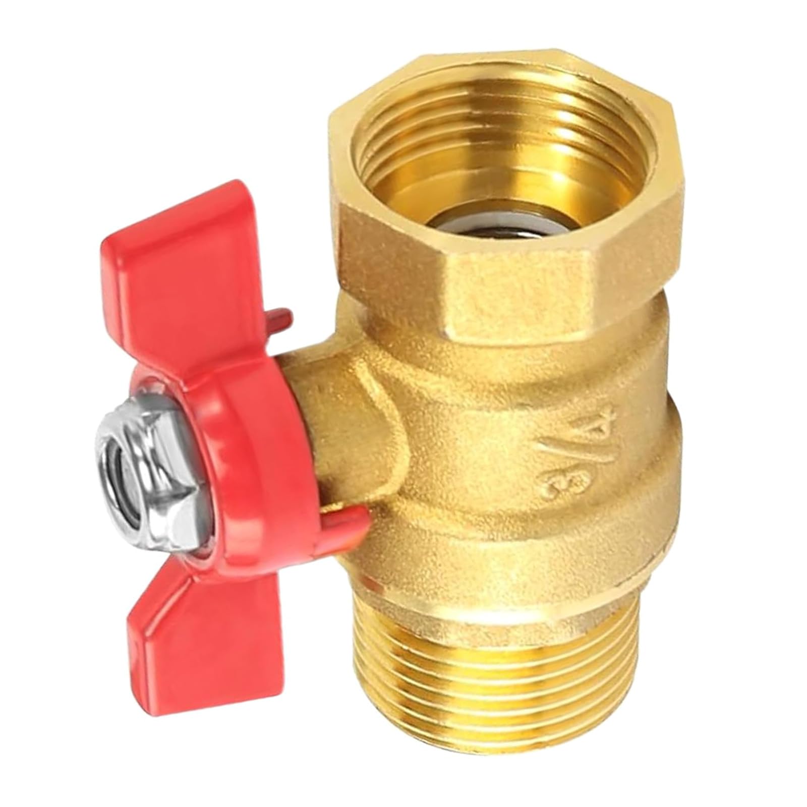 Bbajszx 3 / 4Inch Two Way Brass Shut Off Valves Male Female Thread Pipe Fitting for Fuels Water Oil Air Female Male Thread