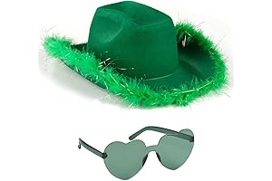 Funcredible Green Cowboy Hat & Glasses