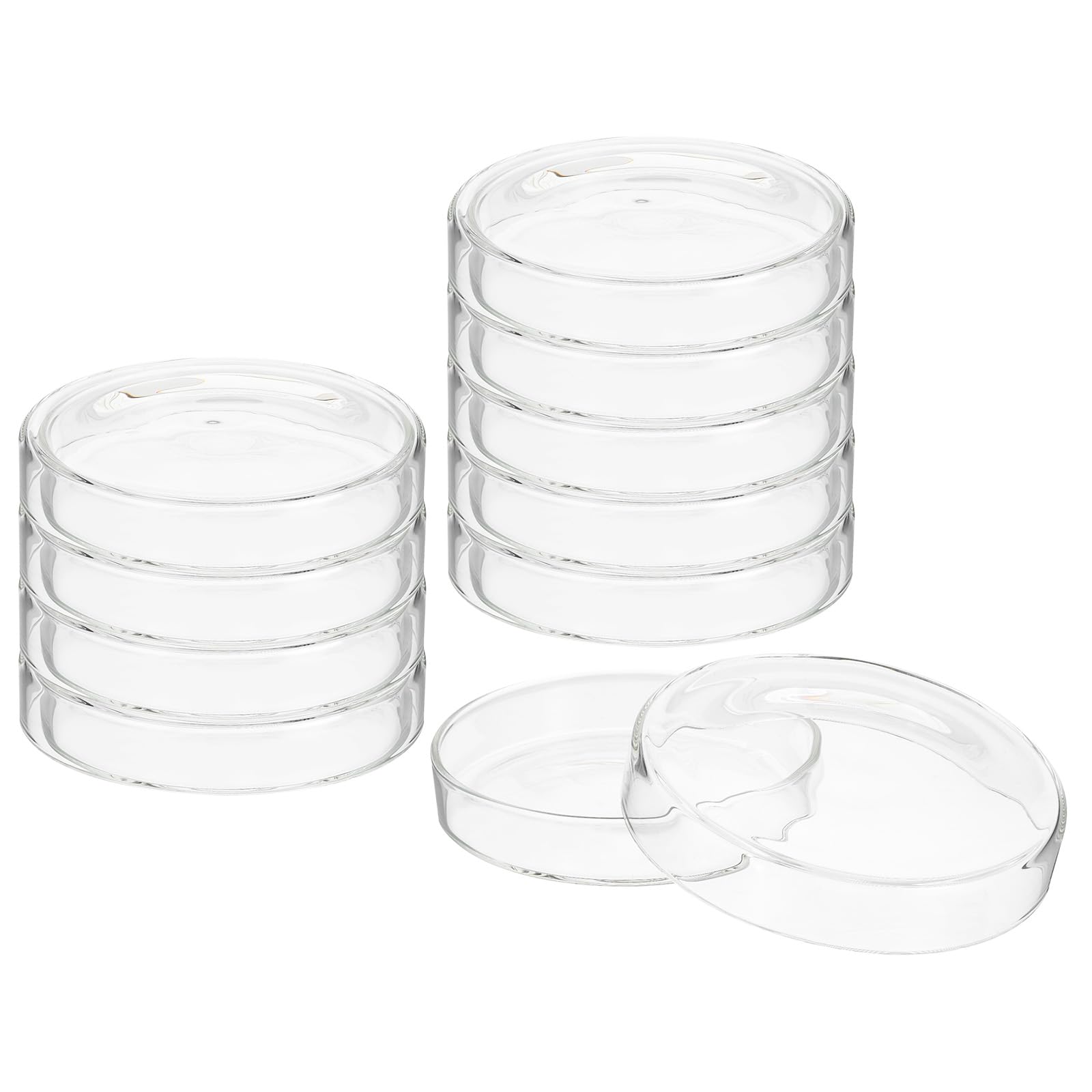 PATIKIL 120mm High Borosilicate Glass Petri Dishes with Lids, 10 Pack Petri Plates Tissue Culture Plate for Lab Science Experiment, Clear