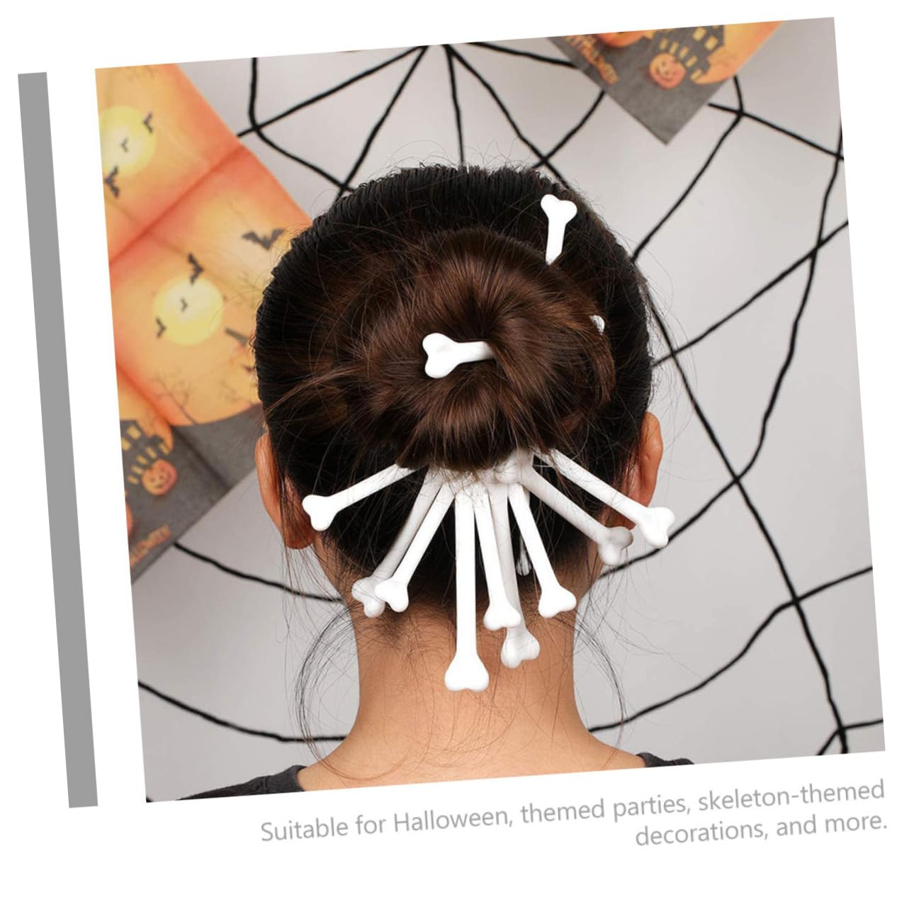 Hohopeti 36pcs Halloween Fake Bone Skeletons Decor Plastic Halloween Props for DIY Necklace Accessories