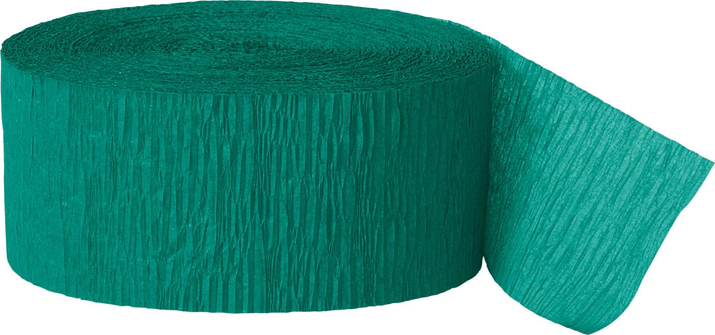 Emerald Green Crepe Paper Streamer (2 Meters) 1 Piece - Premium Quality Party Decoration for Celebrations and Events
