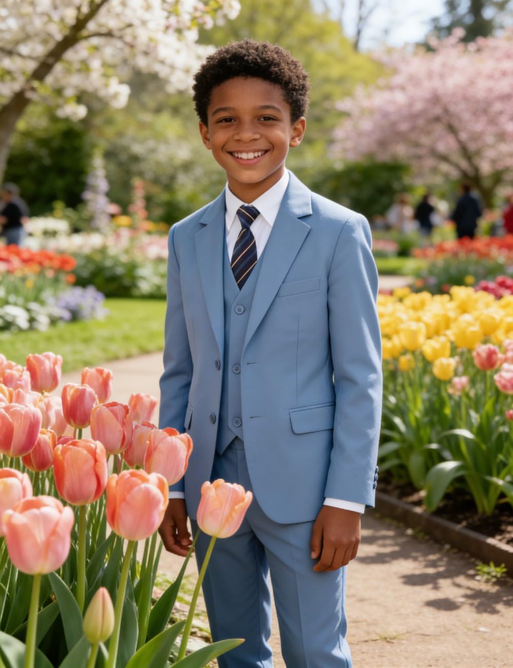 Boys Suit for Kids Teens Formal 5 Piece Tuxedo Suit Set