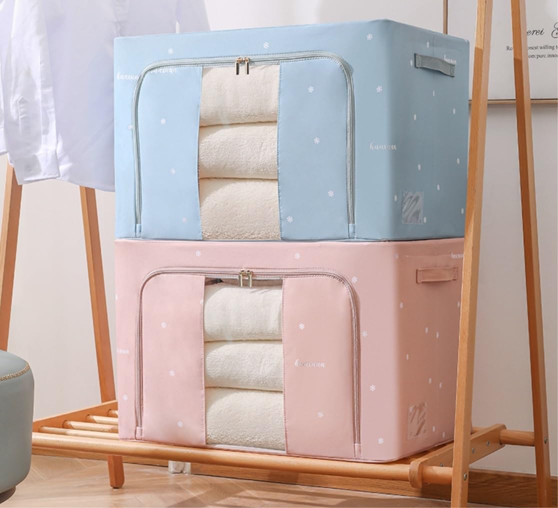 Bolsas Almacenaje Ropa Contenedores De Almacenamiento De Ropa Plegables Bolsas De Almacenamiento De Mantas Contenedores De Edredones Apilables Organizador Armario Para Edredones(C,50*40*33cm)