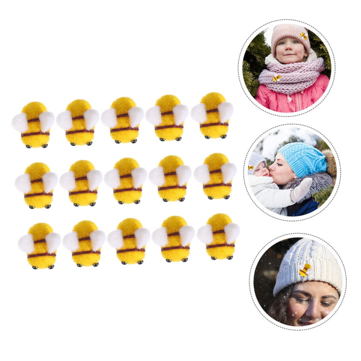 Gadpiparty 4 Set Decorazioni Lana per Costumi Api Fatte Mano per Creazioni Fai da Te Accessori per Decorazioni Artigianali per Sviluppare creatività E nei 15 Pezzi*4
