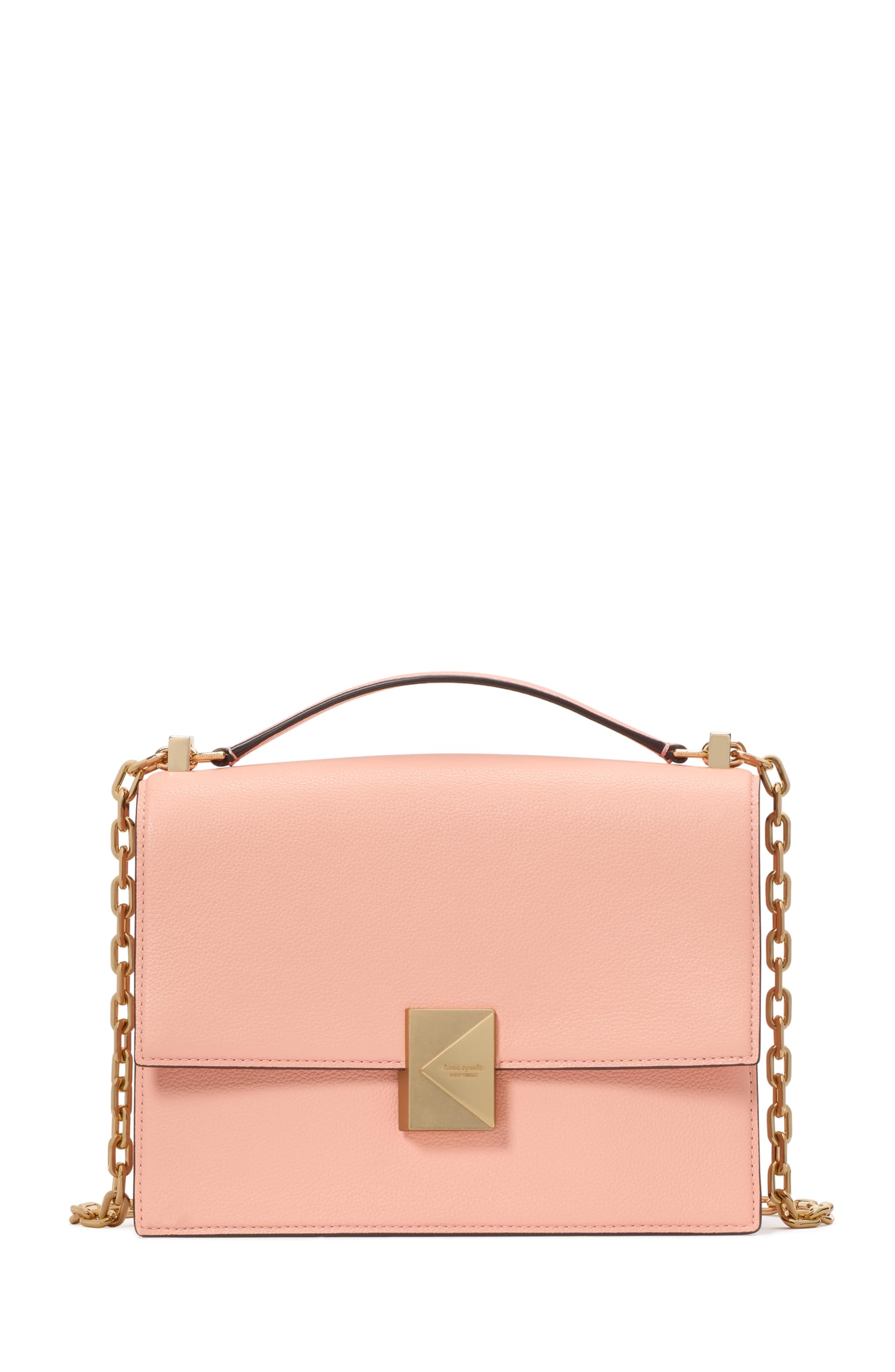 kate spade new york Women's Deco Leather Flap Chain Crossbody: Apricot Cream One Size
