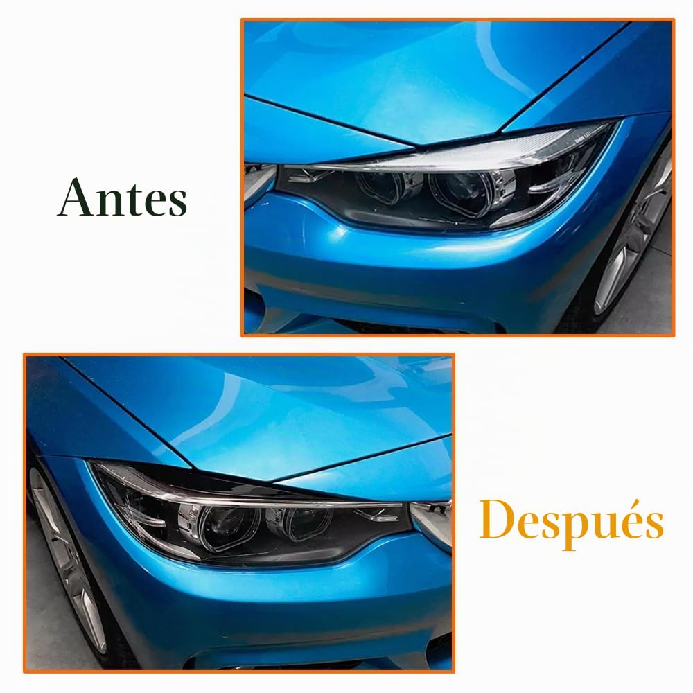 Párpado de Faro, Cejas de Faro de Coche Negro Brillante, 2 Piezas Cubiertas de Cejas Cubiertas de Párpados Compatible con BMW Serie 4 F32 F33 F36 2014-2020