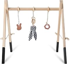 Caudblor Baby Trapezium Wooden Puzzle Gym with Gymnastics Pendant - Active Toy and Decoration for Baby Room
