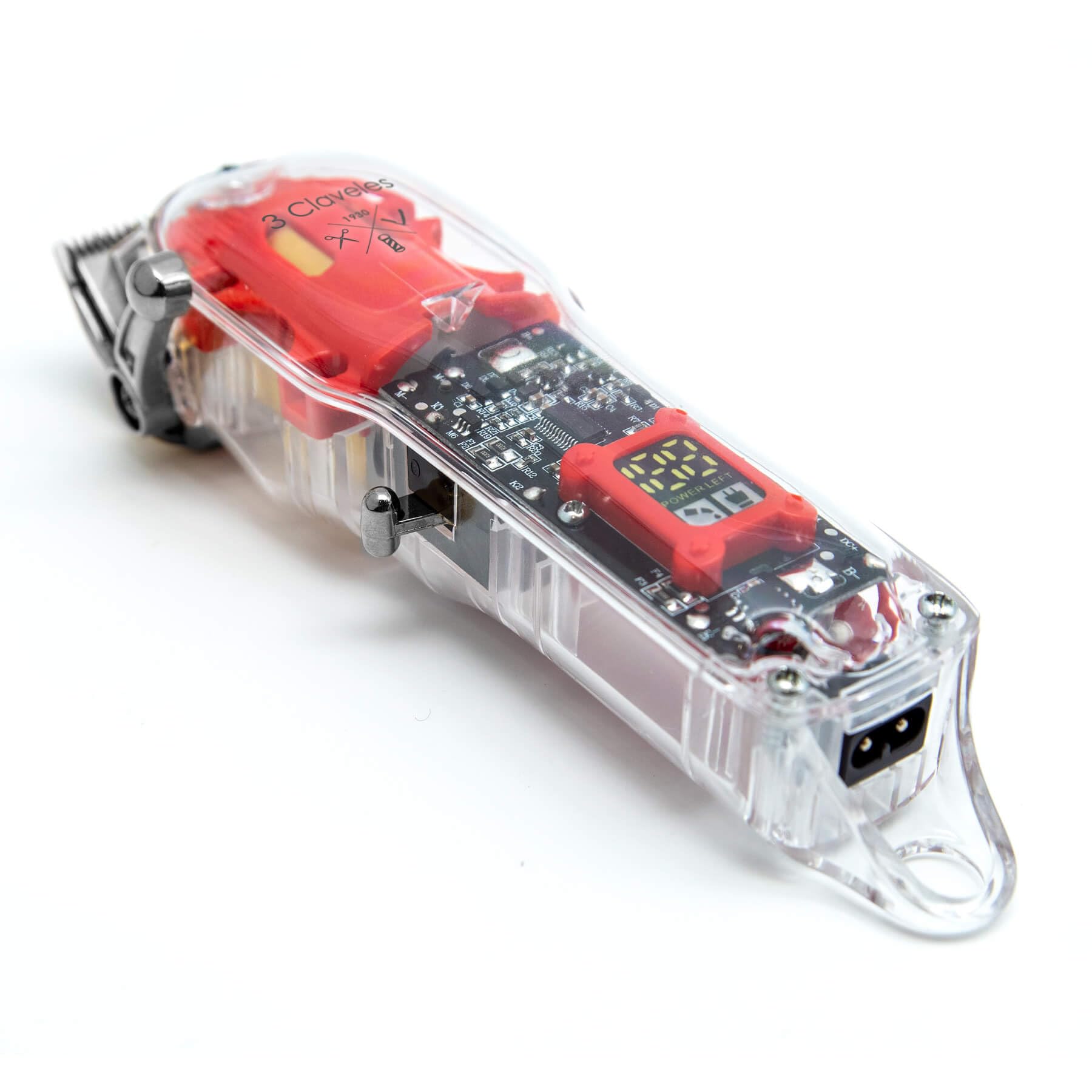 Cortapelos 3Claveles Inalámbrico de Diseño Transparente - Máquina cortar pelo Ligero y Potente, Corte de 18 cm, Batería de 2500 mAh