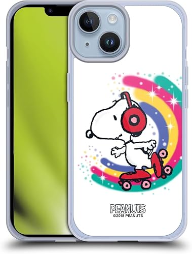Vista 105 de Head Case Designs Funda de gel suave con licencia oficial de Peanuts I Love Pattern Snoopy Boardwalk Airbrush compatible con Apple iPhone 15