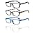 Kerecsen 4 Pack Reading Glasses for Men and Women with Spring Hinges, Lightweight Black Rectangular Readers Eyeglasses (4 Pack Mix Color, 1.5, x)