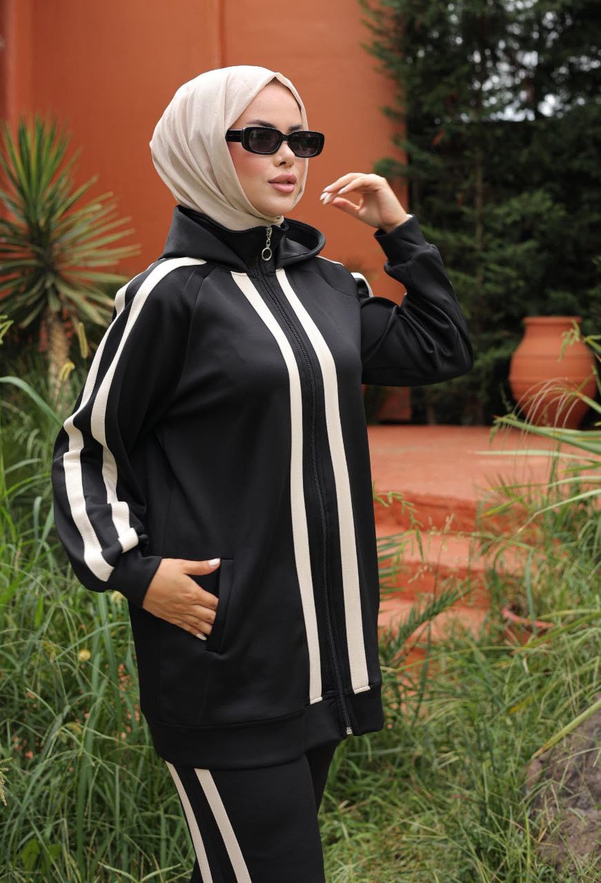 istanbul styles Turkish Hijab Modest Outfit for Muslim Women - 2 Piece Sportswear Set, Stylish Activewear Tracksuit for Casual Comfort