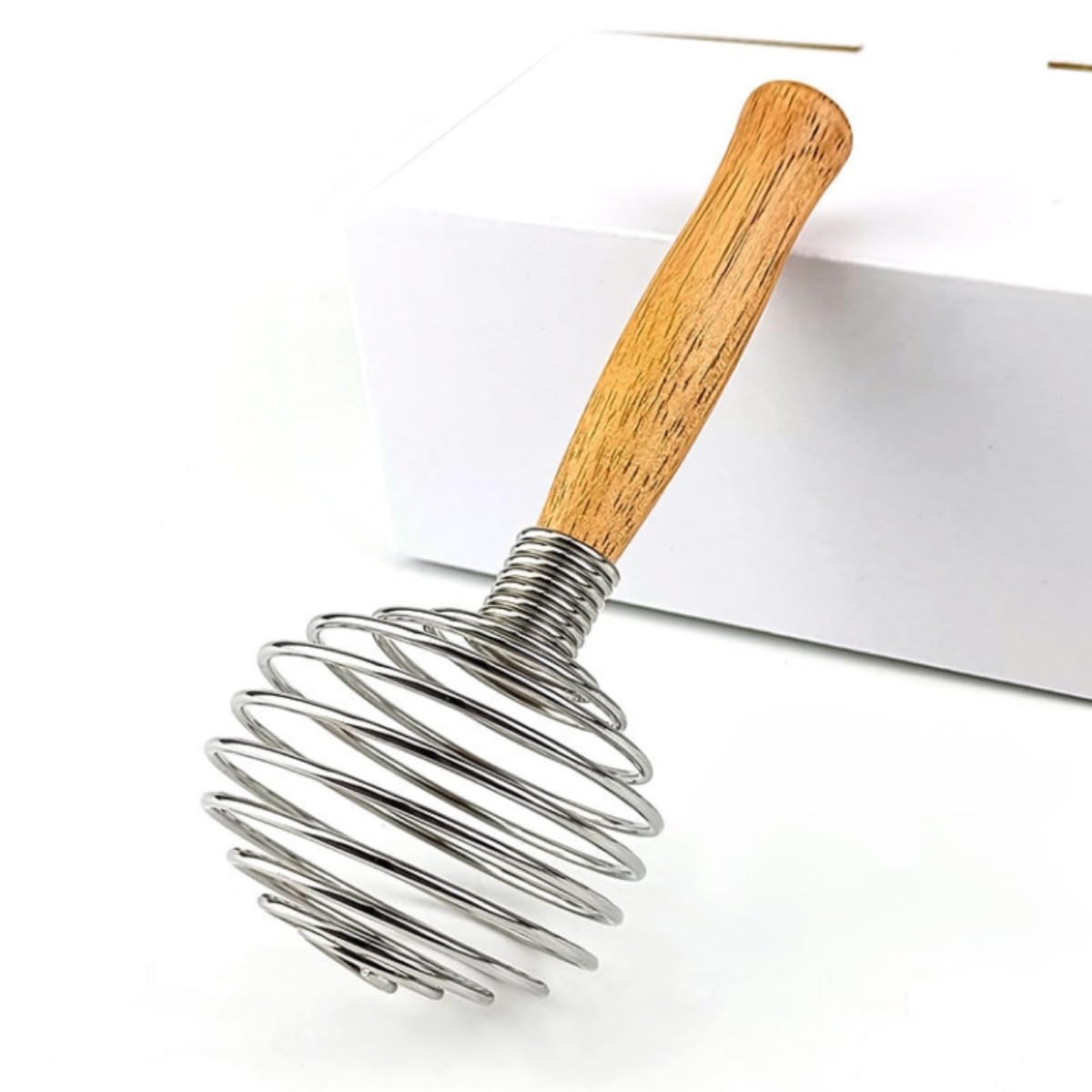Varillas de Batir para Cocinar Batidor De Huevos De Acero Inoxidable, Mezclador De Crema con Mango De Roble, Cocina Casera, Batidor Manual De Harina De Huevo Huevos, Espumar, Batir