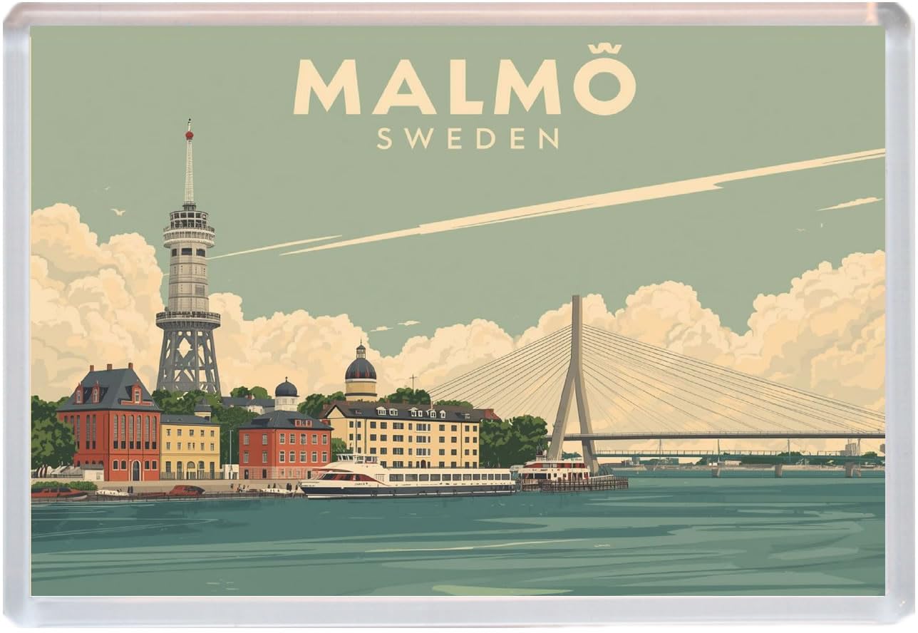 Malmo - Sweden - Jumbo Artistic Fridge Magnet 96 x 67mm BBSFHM3222