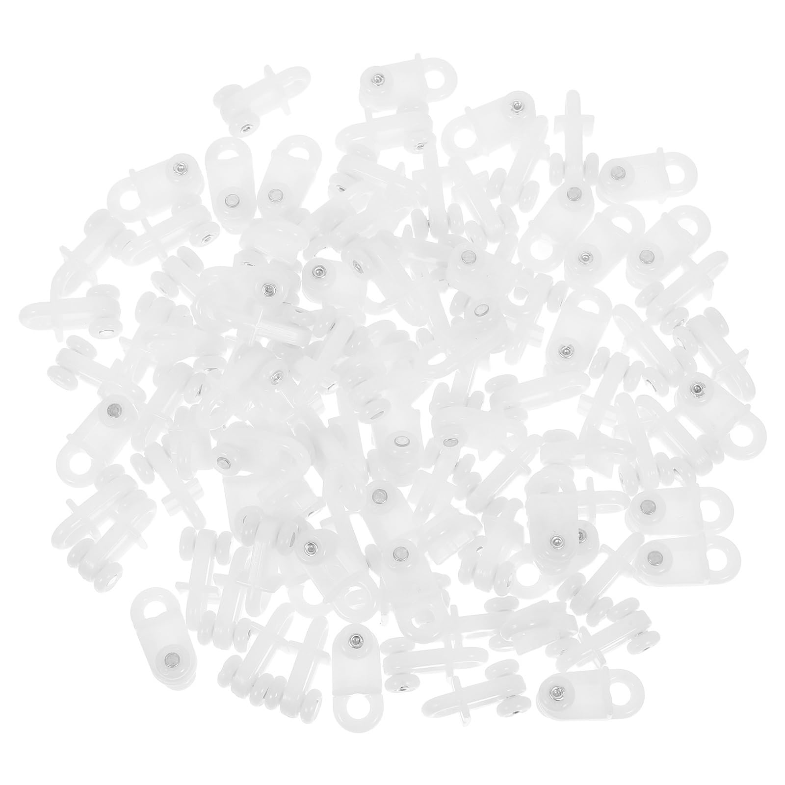 Xinglongs Curtain Track Rollers 200pcs Plastic Curtain Track Gliders Small Double Wheel Pulley For Rails Ceiling Mount Hardware Accessories For Window Shower Curtain Tracks