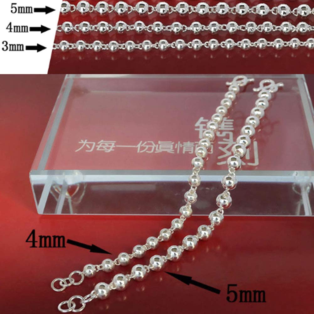 XINGYU Plata de LeyInfinito Pulsera Ajustable, 990 Brazalete Plata Completo de bebé con Cuentas Tobilleras Joyería Regalo, 14cm