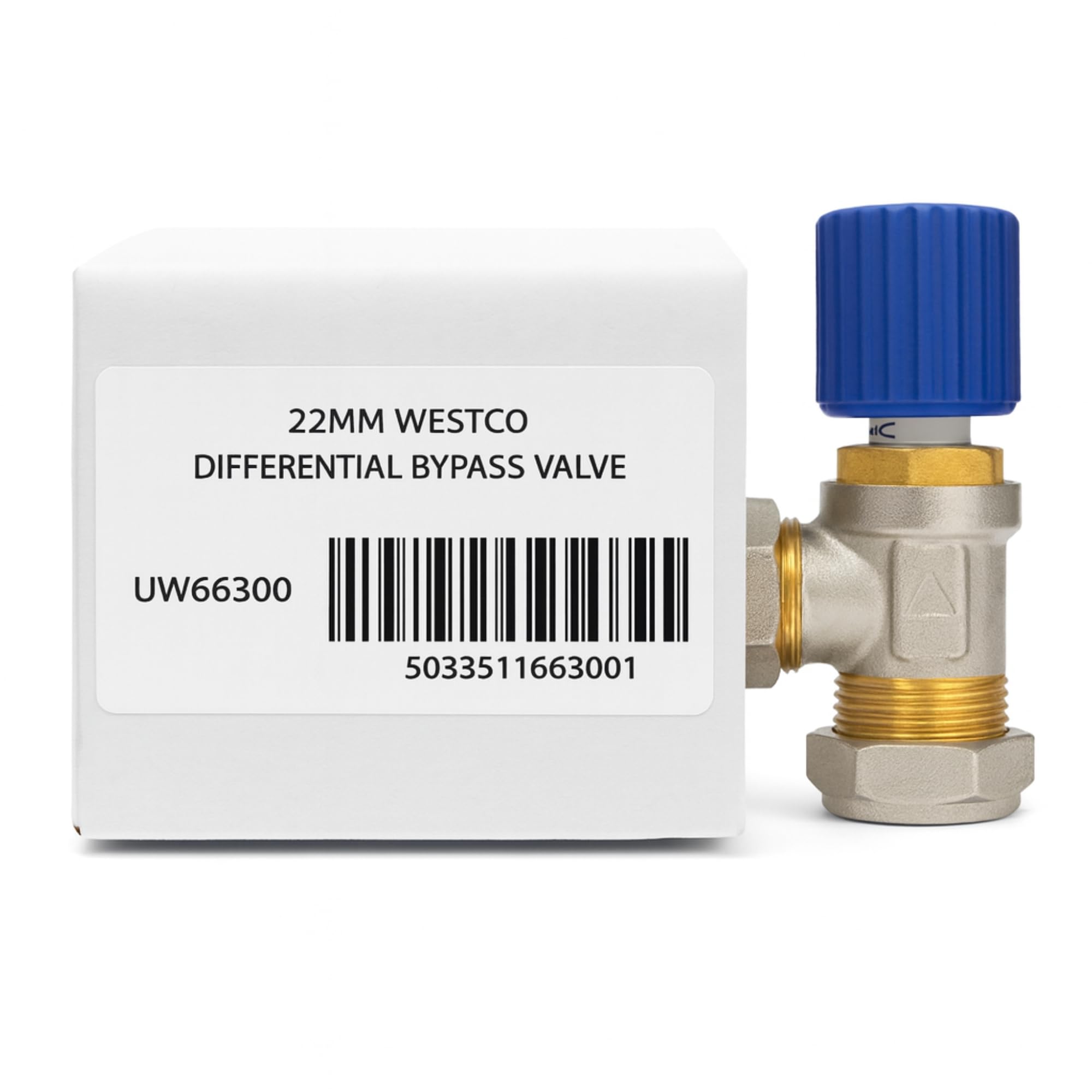 Xcel Home Silver 22Mm Westco Angle Differential Bypass Valve - Automatic Pressure Control Valve For Central Heating Systems