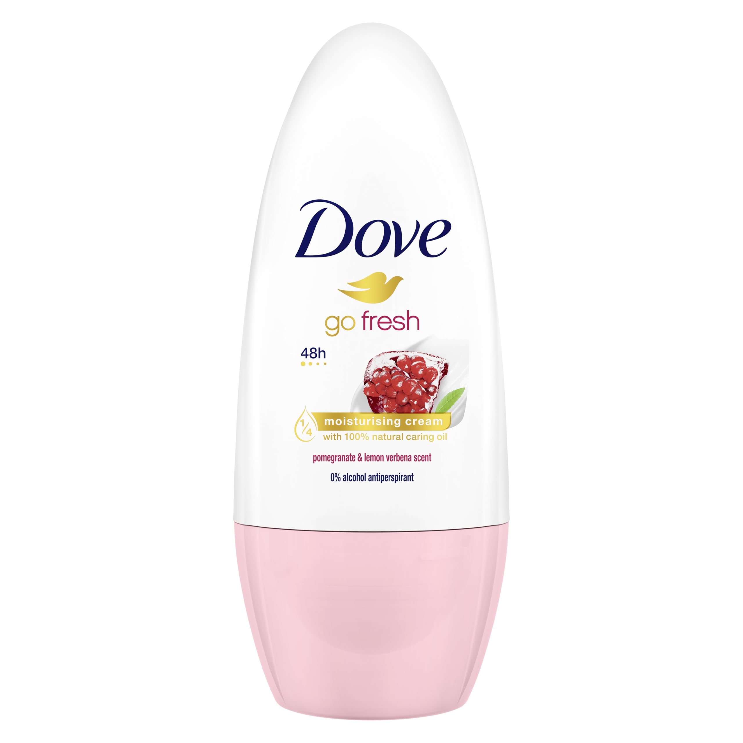 Dove Go Fresh Pomegranate Anti-Perspirant Roll On Women's Deodorant with ¼ moisturising cream & 100% natural caring oil for 48 hour protection and underarm care 50 ml
