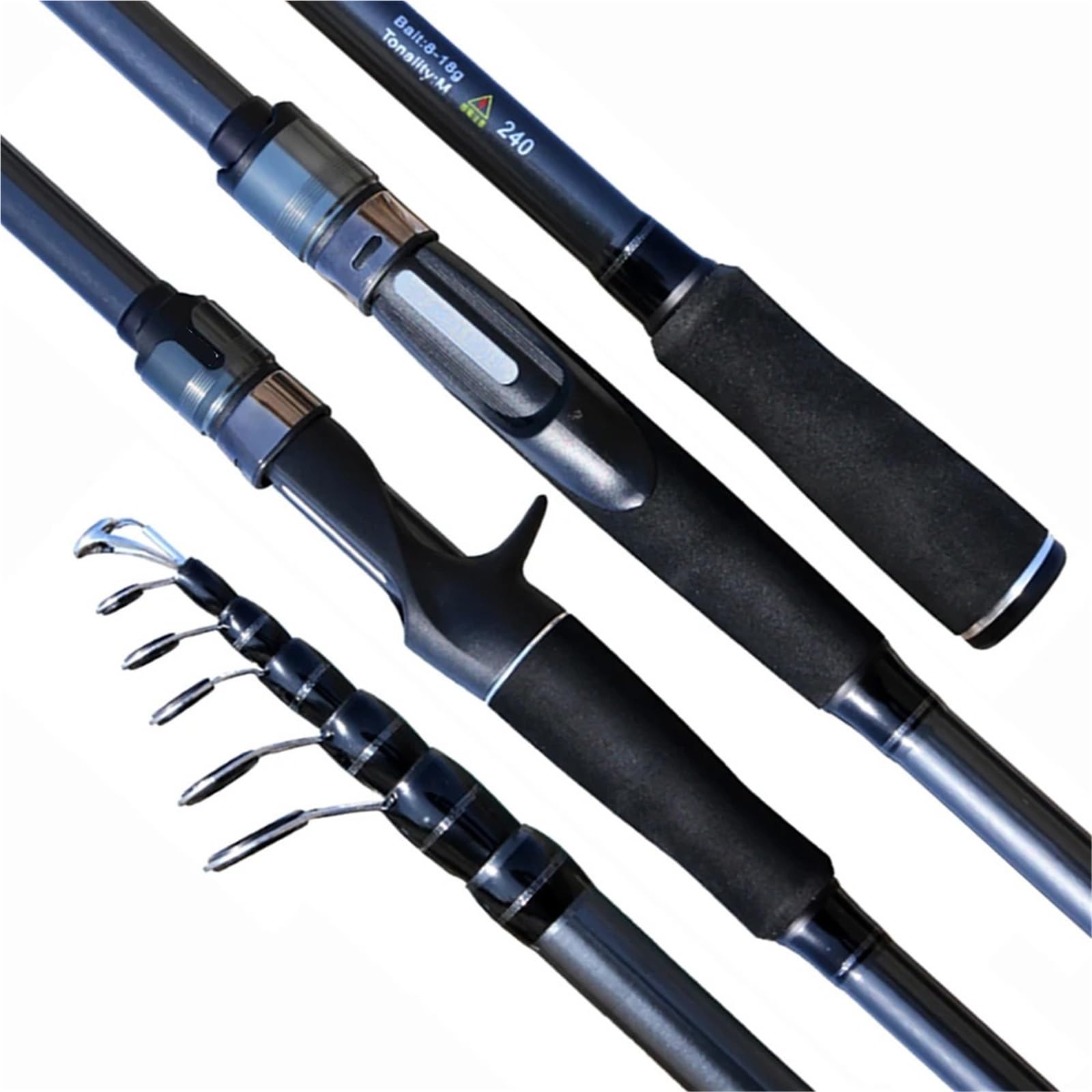 Canna da pesca Canna da pesca con richiamo telescopico 1.8/2.1/2.4/2.7/3.0M ultraleggera in fibra di carbonio peso esca 8-18G