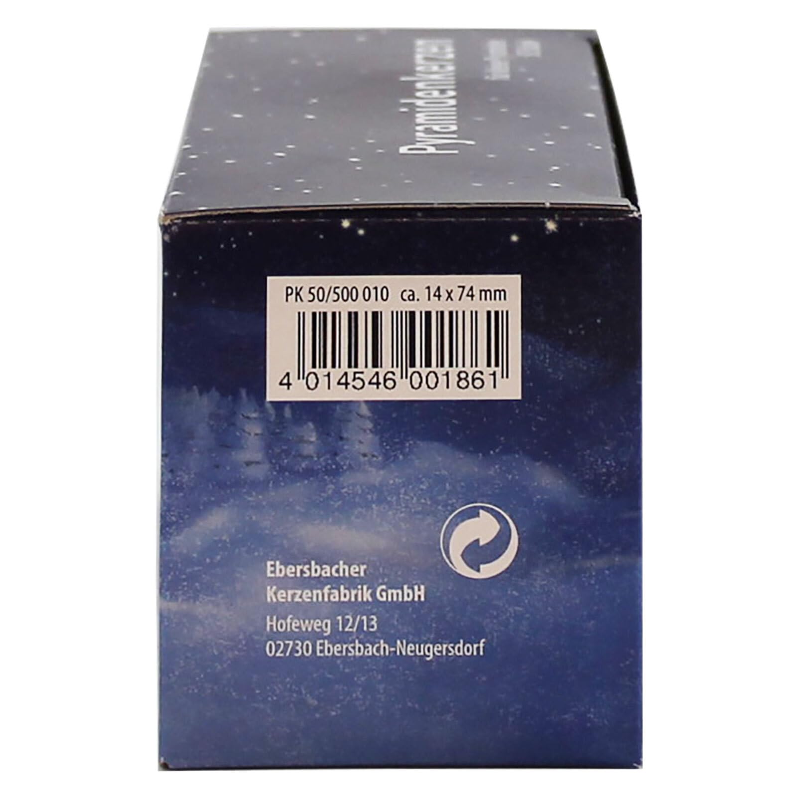 Ebersbacher Pyramidenkerzen klein, Weiß, 14 x 74 mm, 12er Pack