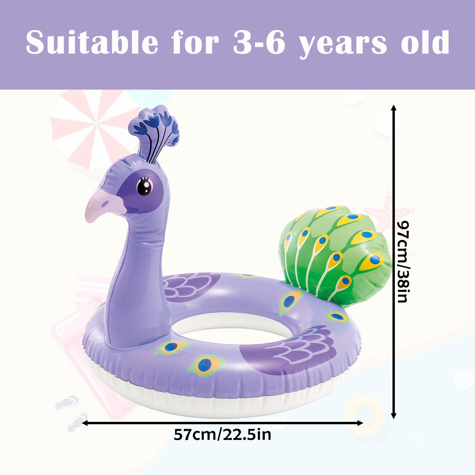 Aufblasbarer Schwimmring Dinosaurier - Baby Schwimmhilfe 2-6 Jahre