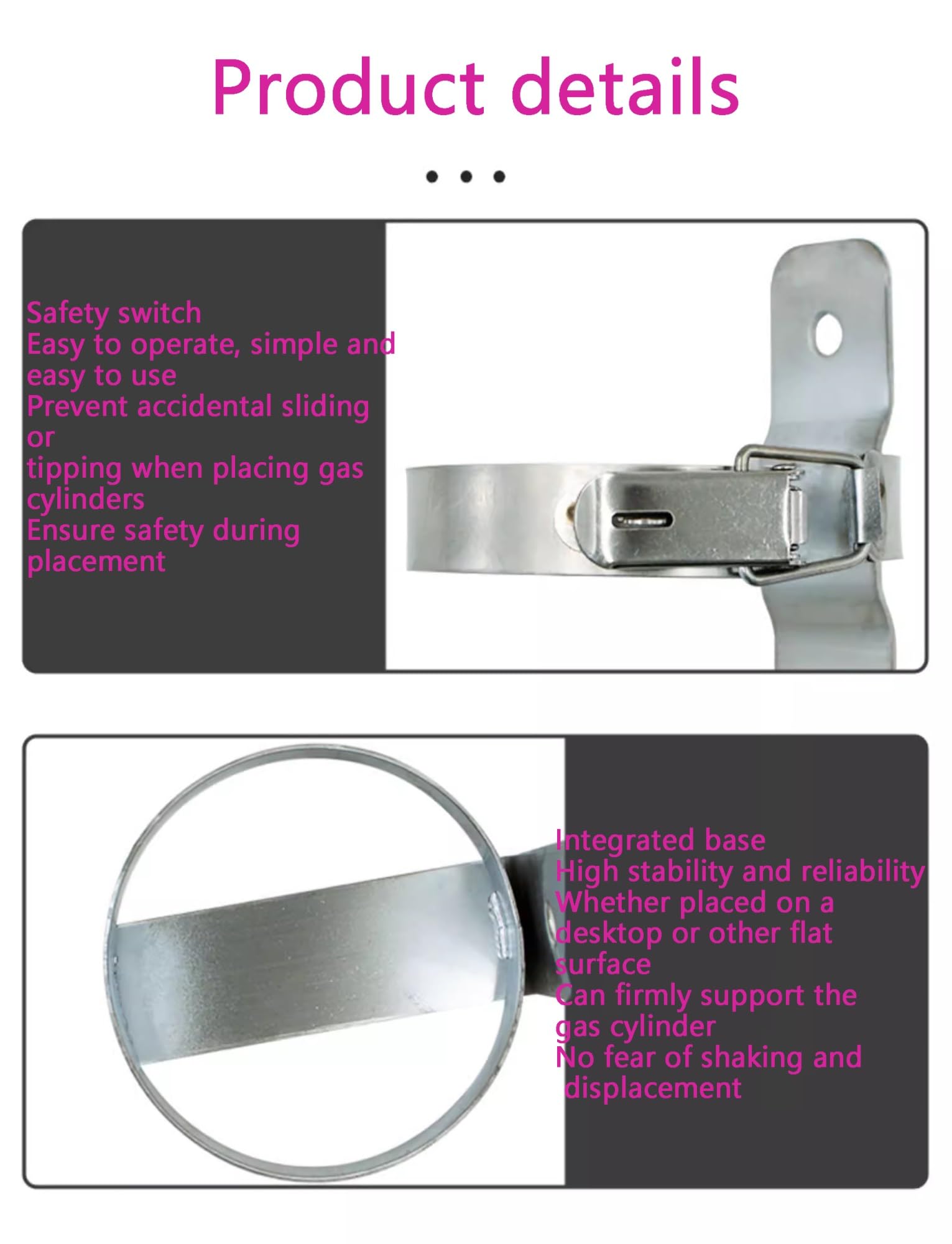 Soporte de Pared para bombonas de oxígeno - Soporte Industrial de Metal para bombonas de propano/oxígeno - Soporte de Almacenamiento Que Ahorra Espacio (34 x 14 cm / 13,4 x 5,5 Pulgadas) - D