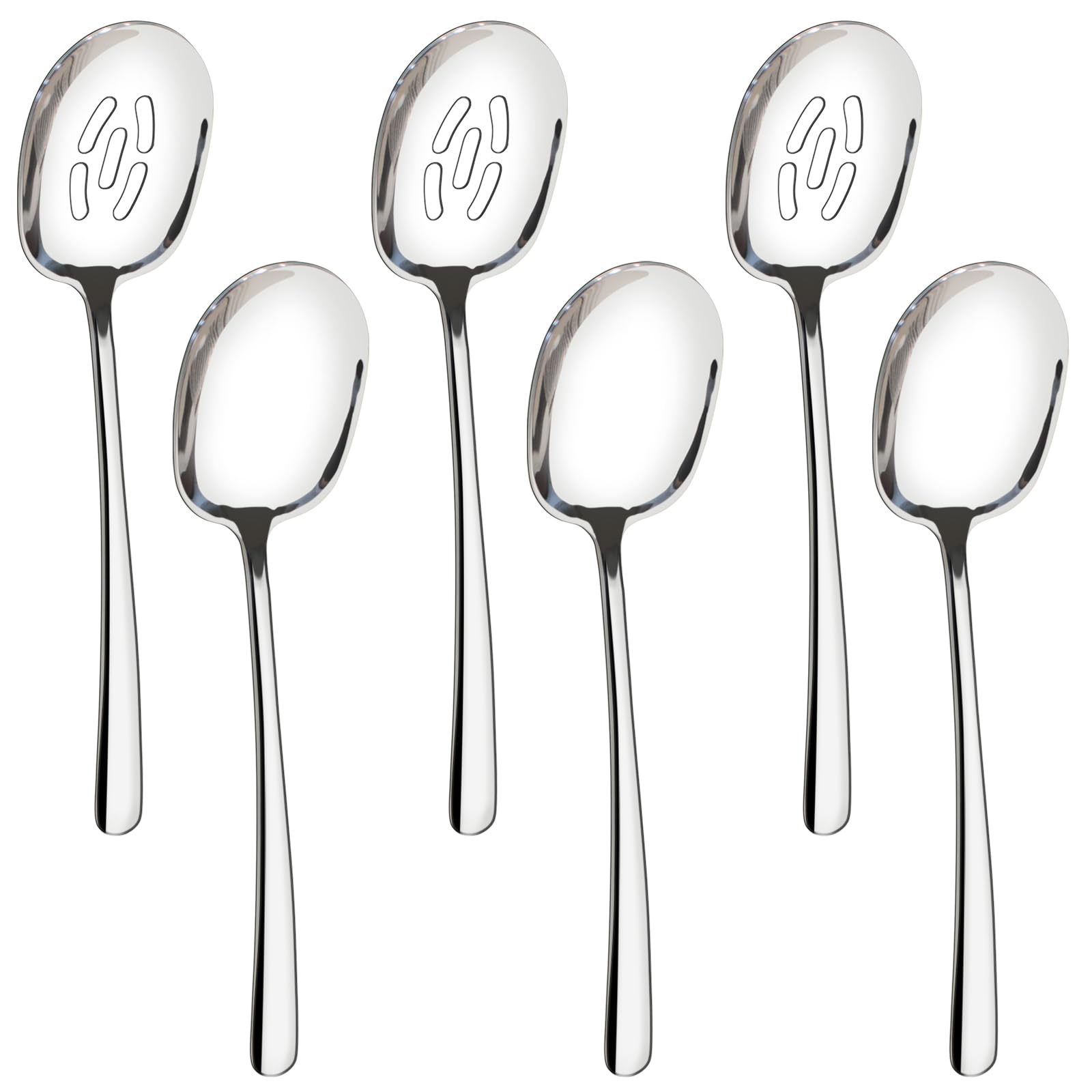 ALRCOO Extra Large Serving Spoons Set,11.4 inch Foodgrade 18/8 Serving Spoons Stainless Steel,, Sliver