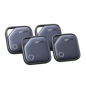 UGREEN FineTrack Smart Finder Localizzatore Supporto iOS SmartTag Tracker Bluetooth Localizzazione per Chiavi Bagaglio Portafoglio Bicicletta Zaino Borsa (4 pezzi)
