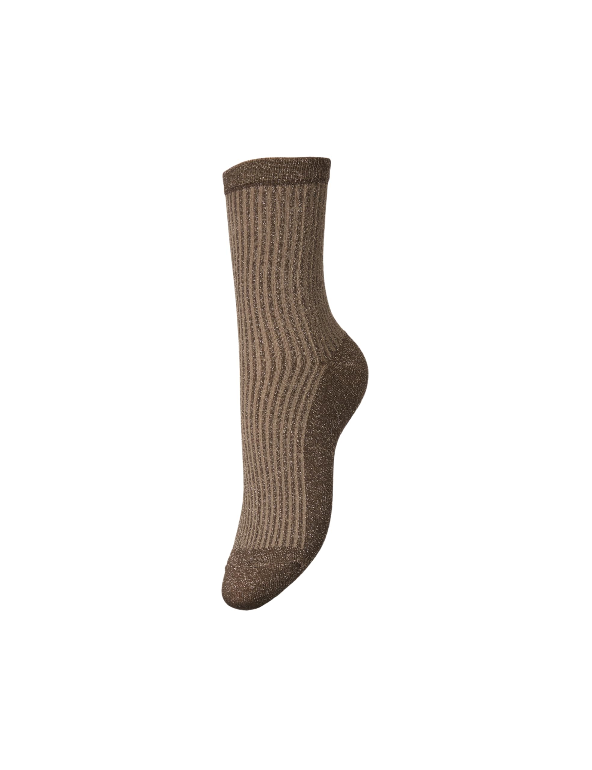 Pieces Women's Morel/Stripes: Taupe Grey Pcsebby Glitter Stripe Noos Socks, One Size
