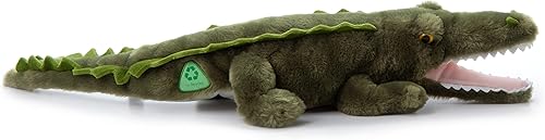 Miniatura 8 de The Petting Zoo Peluche de cocodrilo, regalos para niños, animales salvajes del zoológico Onez, juguete de peluche de cocodrilo de 22 pulgadas