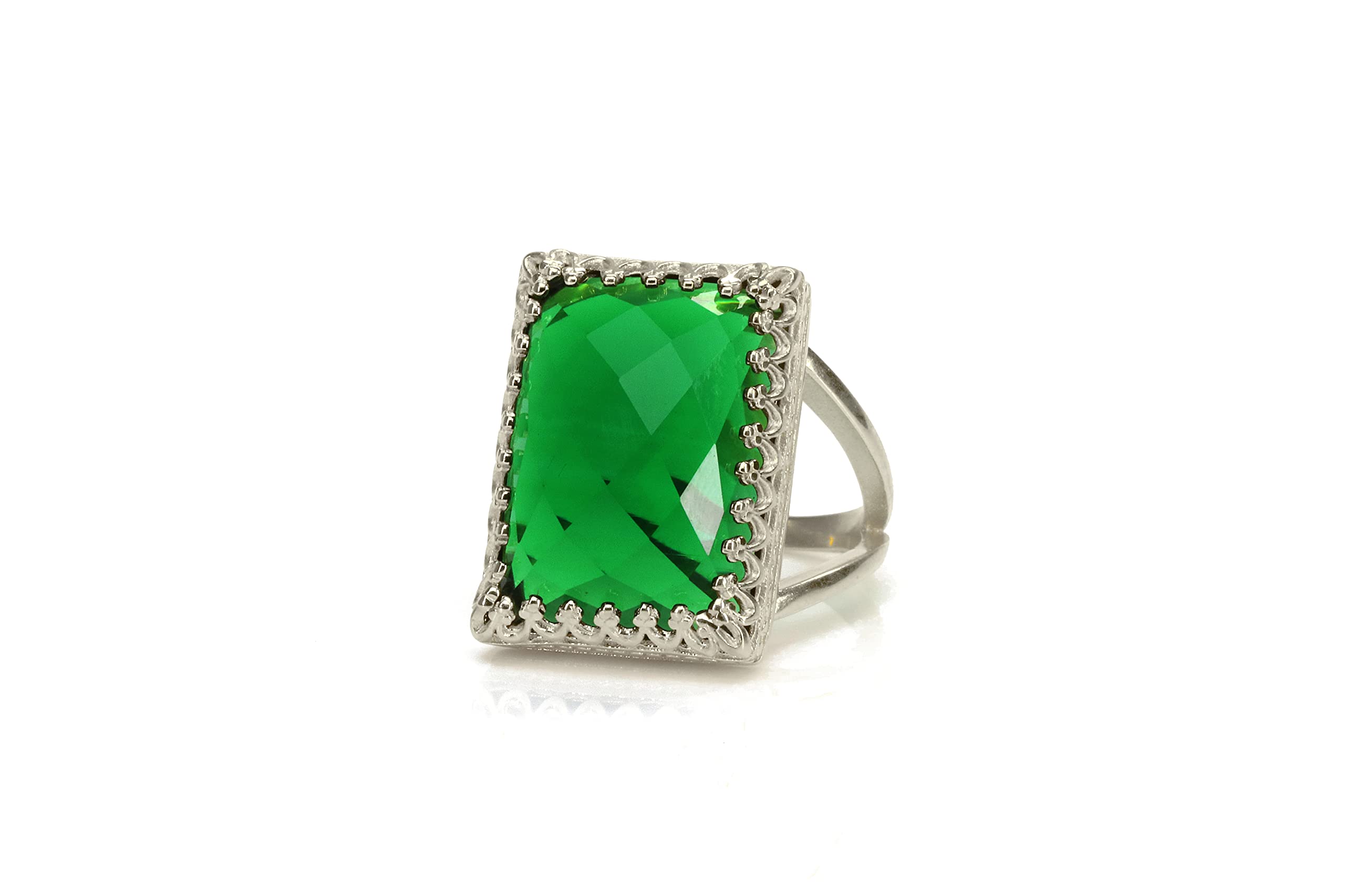 Anillo de Anémona Esmeralda en Oro - Anillo de Mayo, Declaración, Piedras Preciosas - Hecho a Mano - Joyas Artesanales