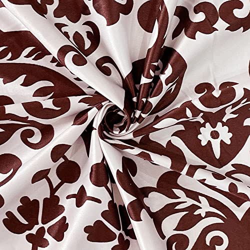 Image of Swayam 90% Blackout Polyester Window Curtain for Living Room & Bedroom | 5 Feet | Room Darkening Curtain with Eyelets | Pack of 1 | Ethnic Motif Design - White & Brown