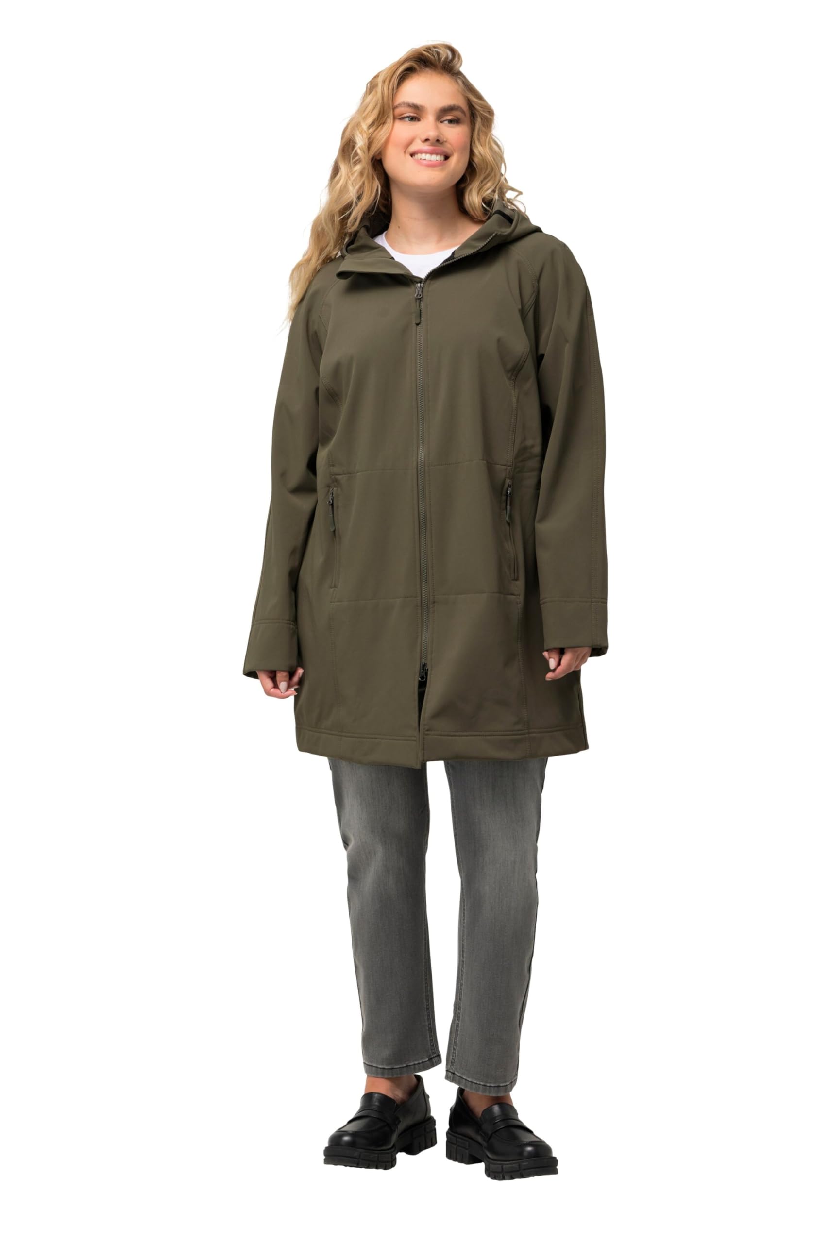 Ulla Popken Damen große Größen Übergrößen Plus Size HYPRAR Softshelljacke, wasserabweisend, Fleecefutter 817314