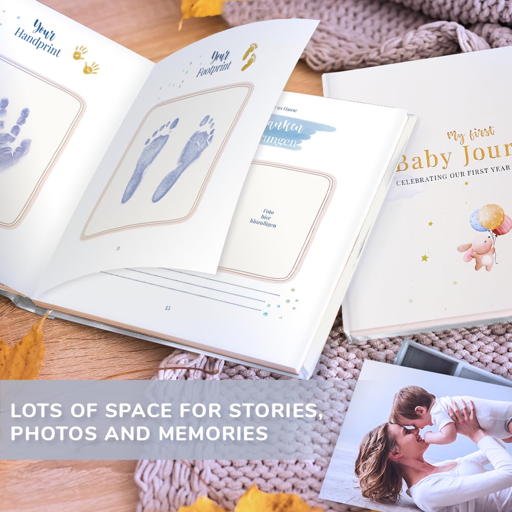 Lanpn - Libro De Recuerdos Para Bebé, Libro De Lino Para Bebé, Recuerdo